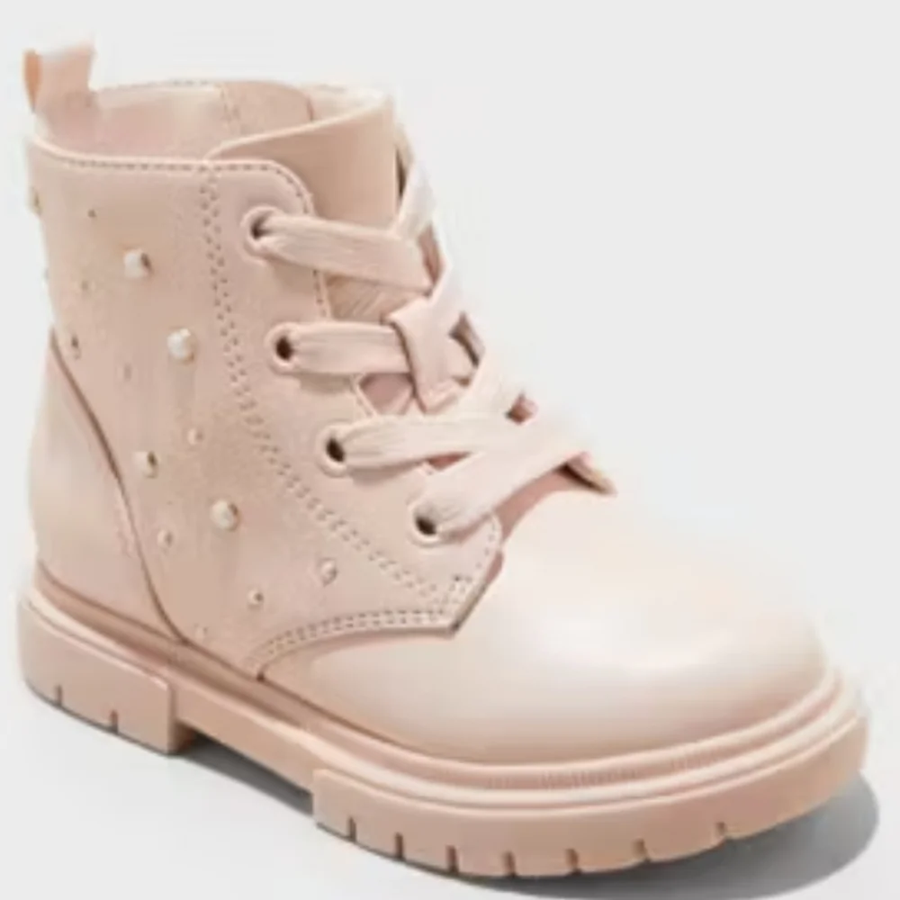 Cat & Jack Toddler Pearl Studded Pink Boots